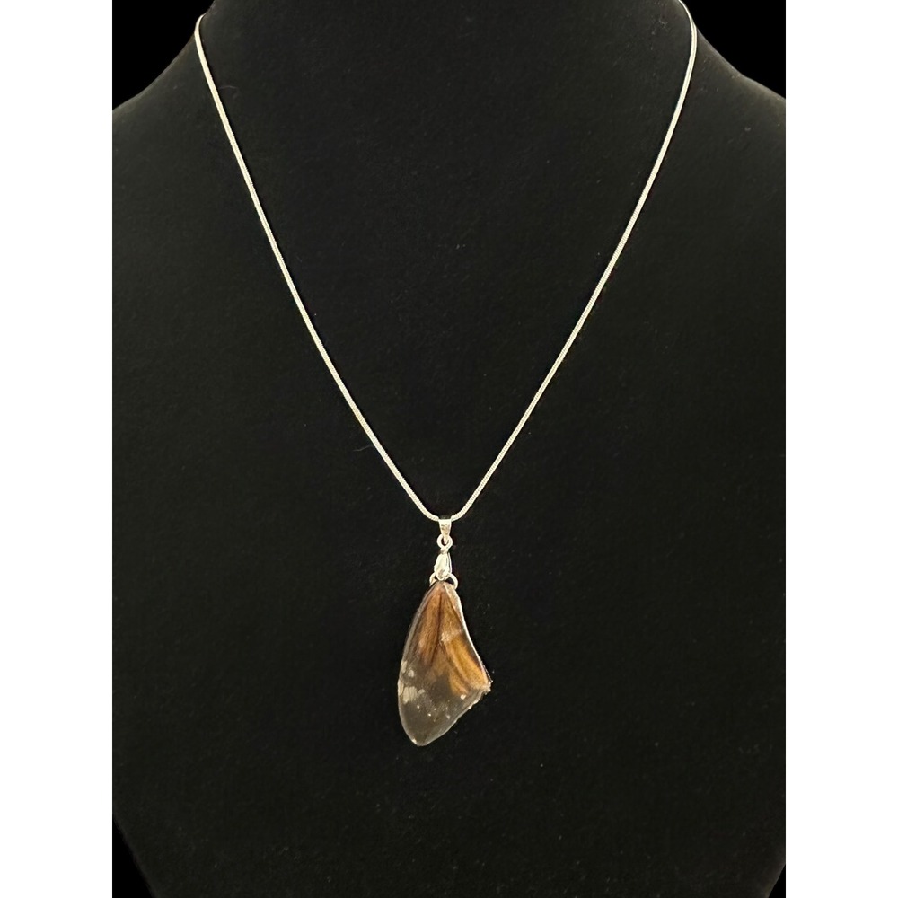 Unbranded Butterfly Wing Necklace Womens OS Brown Resin Snake Chain